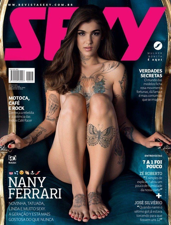 Revista Sexy Agosto 2015 :: A tatuada Nany Ferrari nua