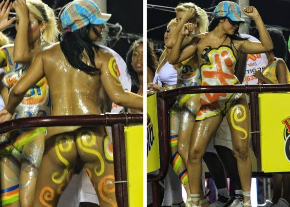 Carnaval 2019 - Flagras de famosas peladas mostrando a buceta